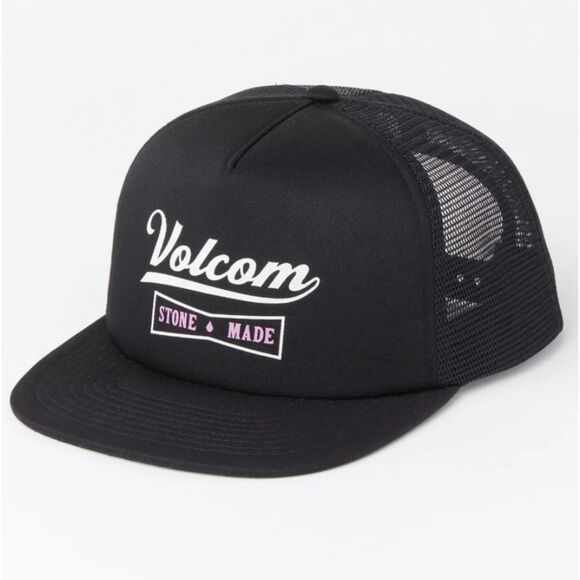 VOLCOM MEN’S RAZEY DAZEY TRUCKER HAT IN BLACK AND ONE SIZE NWT - Picture 1 of 3
